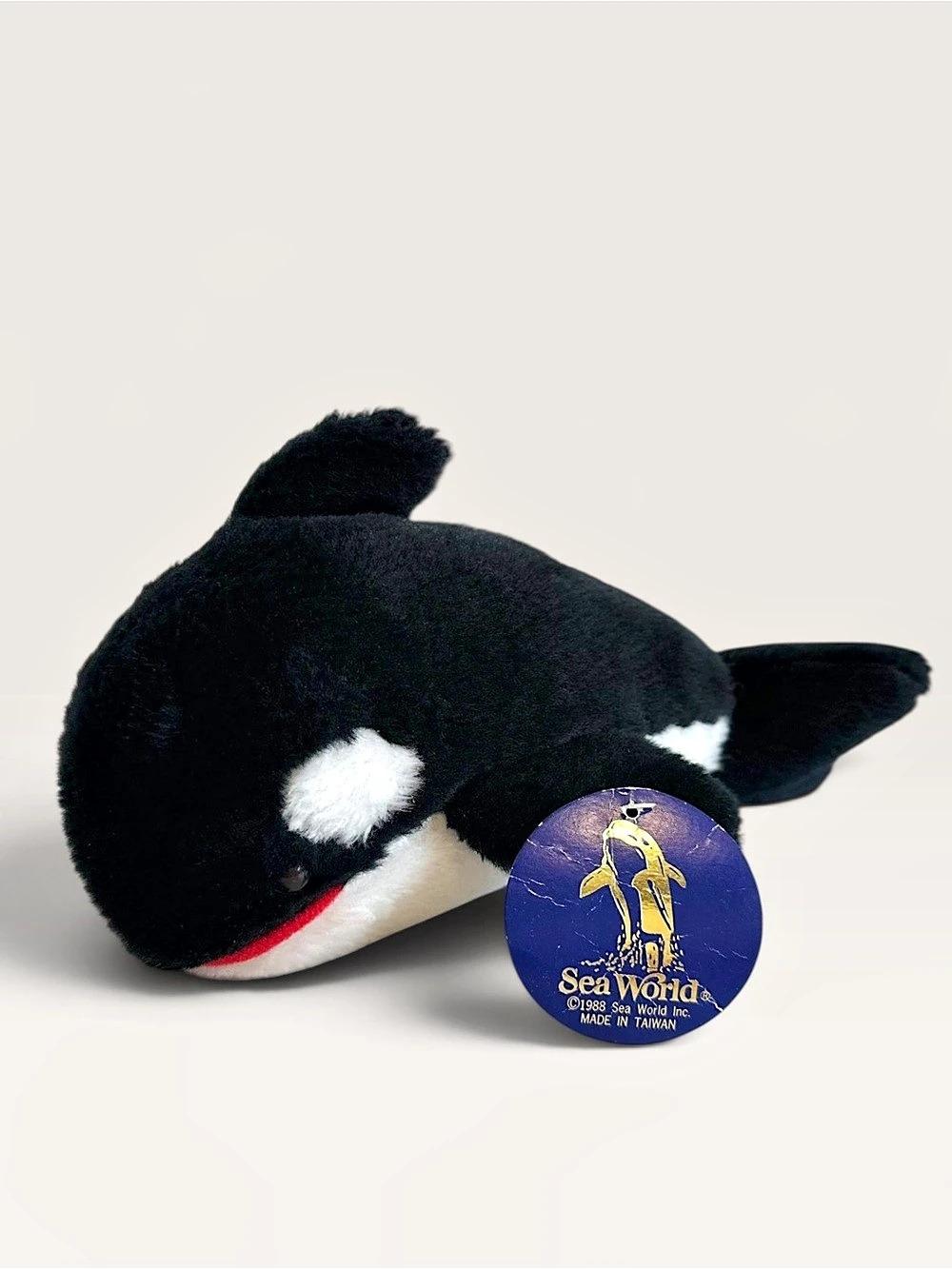 Vtg 1988 Sea World Shamu Orca Killer Whale Plush With Hang Tag Souvenir